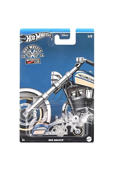 HOT WHEELS Motocicleta metalica Hot Wheels, Motorcycle Club, Bad Bagger, 1:64, Albastru