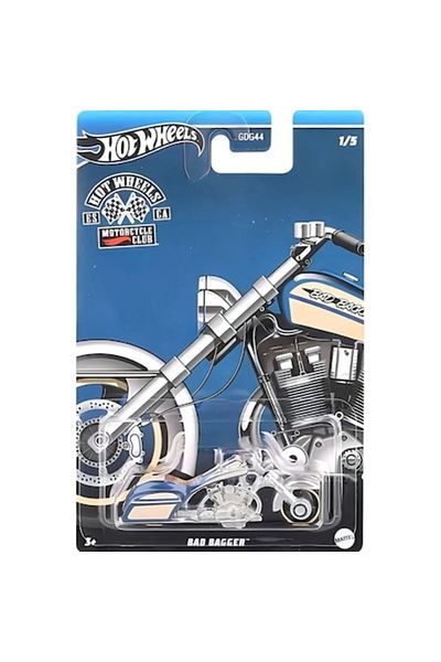 HOT WHEELS Motocicleta metalica Hot Wheels, Motorcycle Club, Bad Bagger, 1:64, Albastru