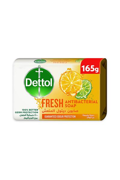 Dettol Fresh Anti-Bacterial Bar Soap Citrus & Orange Blossom Fragrance 165 g