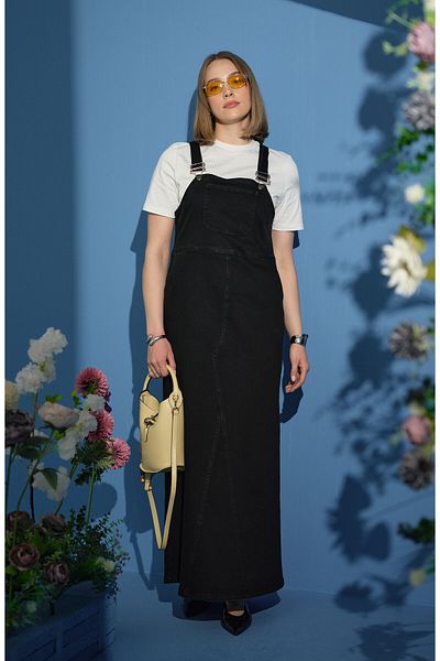 Fatma Atasoy Salopetă neagră din denim