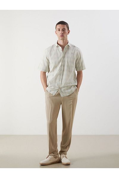 LC Waikiki Ανδρικό καρό κοντομάνικο πουκάμισο LCW Vision Regular Fit