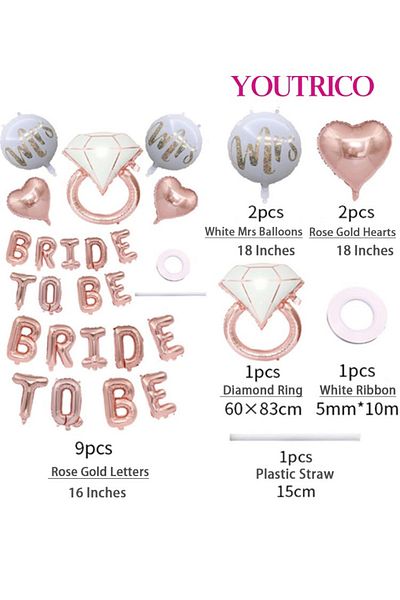 Youtrico Bride to Be Balloon Set - Romantic Proposal Decor for Wedding Engagement Party