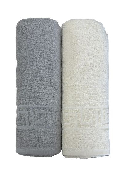 TRUVA Set Towel 70x140cm, 2pcs (Grey+ Off white)