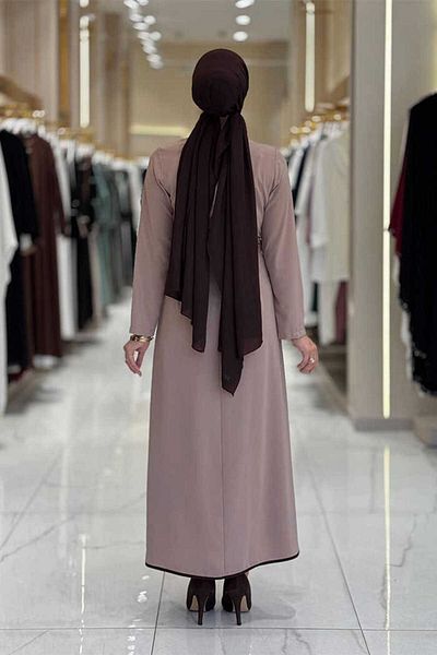 Bym Fashion Rose Detailed Dress 3976 Mink
