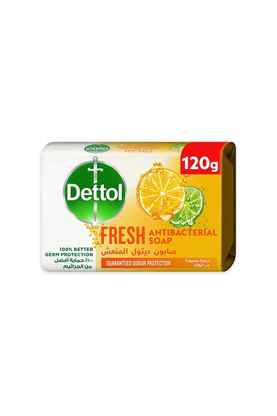 Dettol Fresh Anti-Bacterial Bar Soap Citrus & Orange Blossom Fragrance 120 g