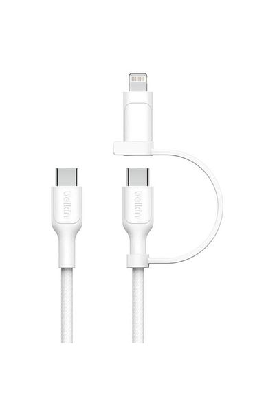 Belkin Boost Charge 2-in-1 Cable USB-C to USB-C/Lightning Sync & Charge Cable 1.50 m ( 4.92 ft )White