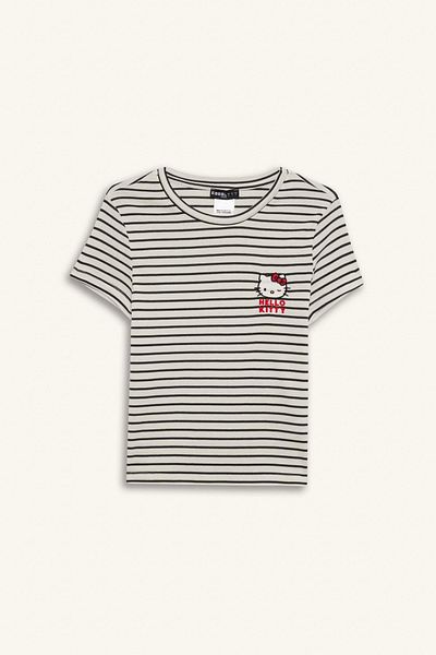 DeFacto Tricou cu mânecă scurtă cu decolteu în dungi Hello Kitty F4566ax25sm
