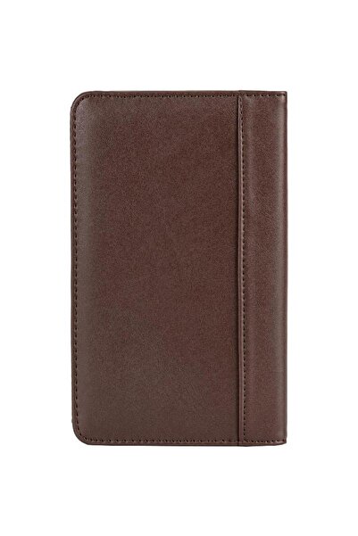 Roco حامل بطاقات عمل من الجلد الفاخر باللون البني - يحمل 72 بطاقة (8.5 × 5.4 سم)