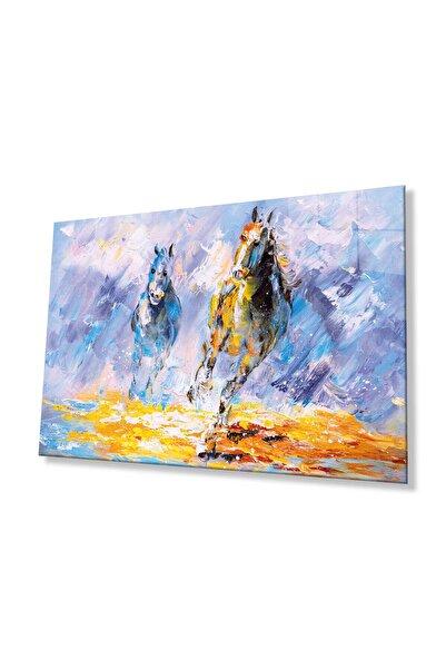 idealizbiz Cai care alergă Pictură pe sticlă Cadou Pictură mare Decor pentru ...