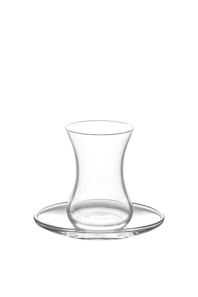 LAV Set of 6 Tea Cups + 6 Saucers, LAV, Demet Model, 135 ml, 12 Pieces 6 Cups + 6 Saucers