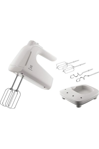 Electrolux Mixer de mână Ehm4w, 500w, 5 viteze turbo, suport mixer și accesorii, alb