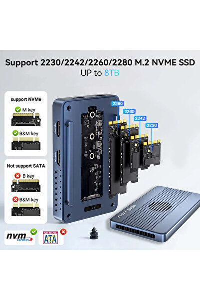 Acasis TBU405MAX 8in1 Thunderbolt 4 Type-C Dock + SSD Disk Kutusu