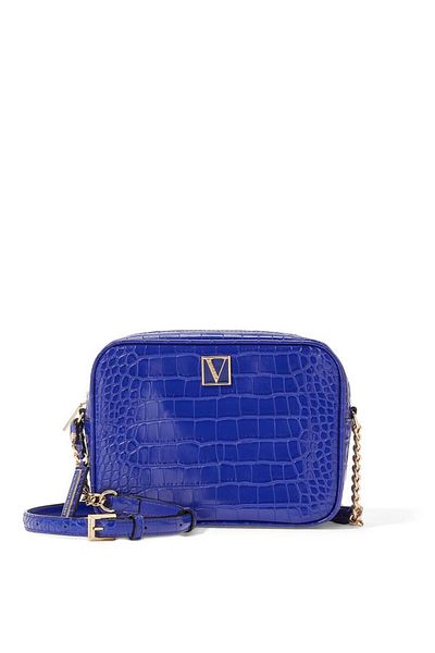 Victoria's Secret Geantă, Victoria's Secret, Geantă crossbody Victoria cu fermoar superior, model crocodil safir