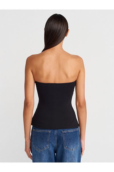 Dilvin 31860 Strapless Top-Black