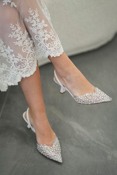 Parponi Pantofi cu toc pentru damă Tommen Pearl, albi