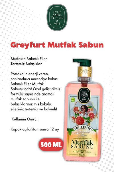 Eyüp Sabri Tuncer Grapefruit Kitchen Soap 750 ml X4 and Rosie