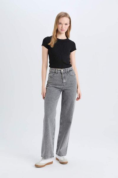 DeFacto Coool Fitted Ribbed Camisole Basic Plain Short Sleeve T-Shirt