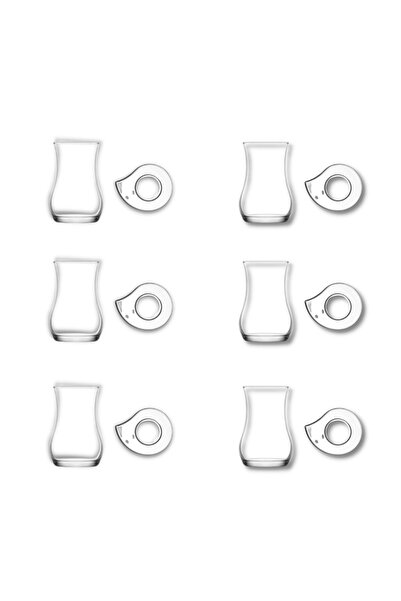 LAV Set of 6 Tea Cups + 6 Saucers, LAV, Model Eva, 170 ml, 12 Pieces, 6 Cups + 6 Saucers