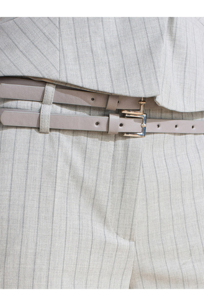 Dilvin 72129 Çift Kemerli Pantolon-Gri