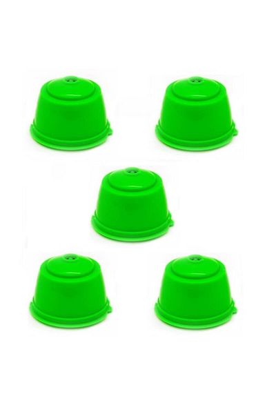 motor starter Set of 5 coffee capsules, reusable, refillable, Dolce Gusto compatible, dark green