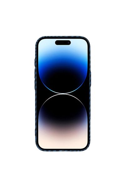 SKYDDAR INNOVATION Husă pentru iPhone 14 Pro, textură de carbon, Carbonite FiberShell, cyan, set de stickere