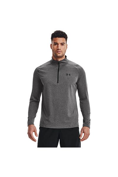Under Armour Ανδρικό μπλουζάκι Tech 2.0 1/2 Zip σε γκρι στρογγυλή λαιμόκοψη