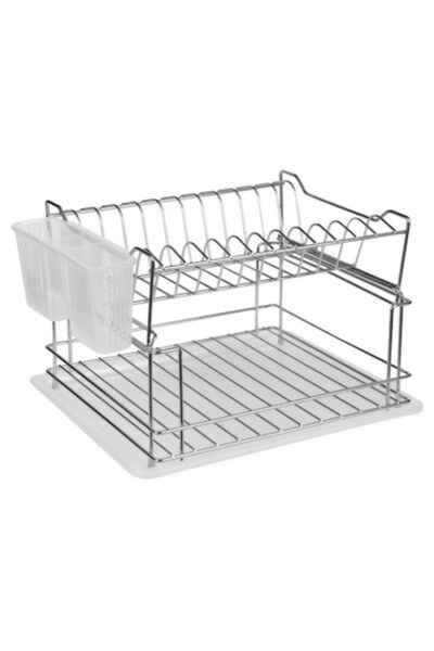 NO BRAND Dish rack, 36x29x22 cm, Two levels, Silver