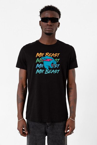 Tshirthane Ανδρικό μπλουζάκι Mr Beast Lettern Black