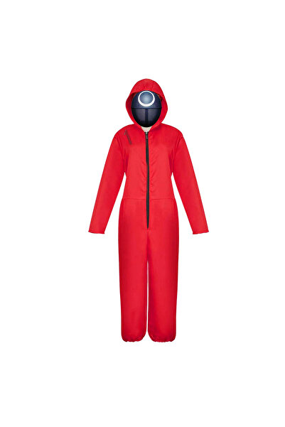 Depox Costum pentru copii, Jocul Calamarului, Cerc, roșu, mască inclusă, 5-7 ...