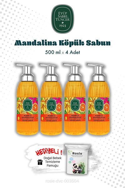 Eyüp Sabri Tuncer Foam Soap Bodrum Tangerine 500 ml X4 and Rosie