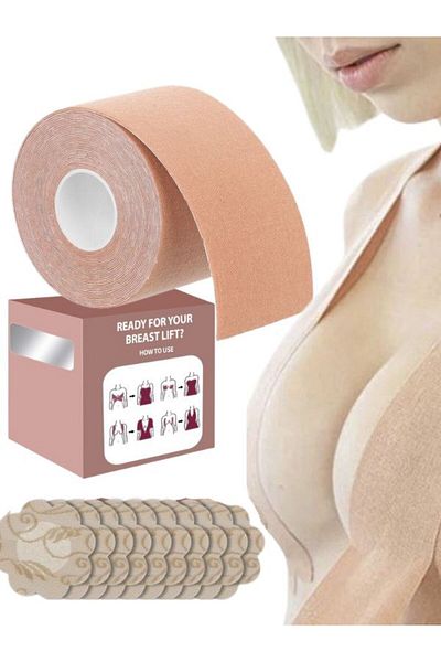 Cumpara24 Breast Lift Fixation Patches/Adhesive Tape Set, 10 Nipple Protectors, Beige