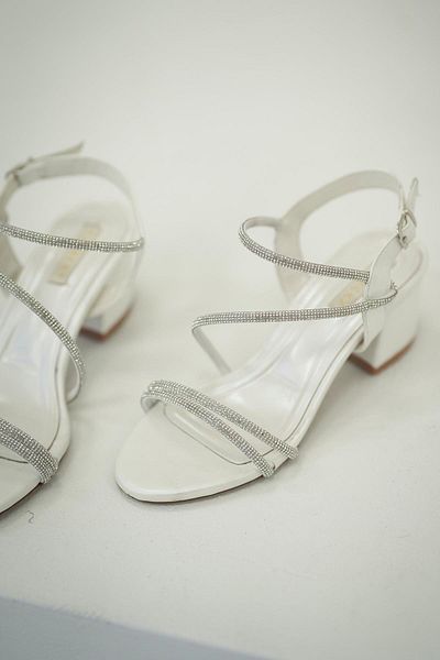 Parponi Glasgow Stone Low Heeled Bridal Shoes