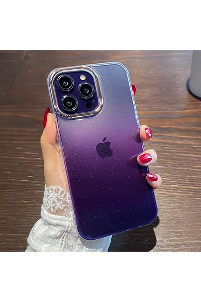 Generic Glitter Case for iPhone 13 Pro Max 6.7 inch, for Women Girls, with Metal Camera Frame, purple
