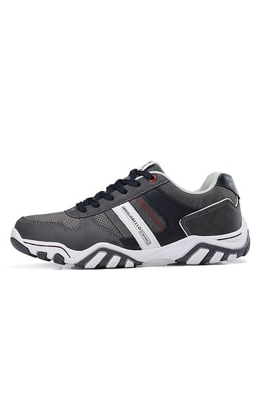Arrigo Bello Men's Sport-Casual Shoes Made of Premium Eco-Leather, Ergonomic Insole, Comfortable, Gray,