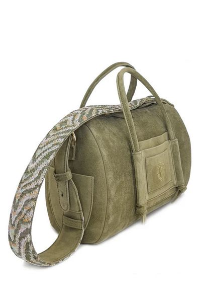 D'ylla Atelier Suede Leather Women's Shoulder Bag from the Tethy Series - Stylish Design with Adjustable Strap - Sagewood