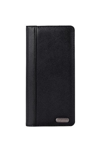 Roco حامل بطاقات عمل من الجلد الفاخر باللون الأسود - يتسع لـ 160 بطاقة (8.5 ×...