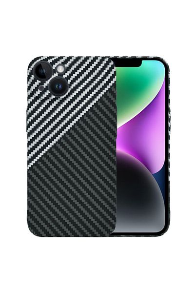 SKYDDAR INNOVATION Case for iPhone 14, carbon texture, Carbonite FiberShell, Gray, sticker set