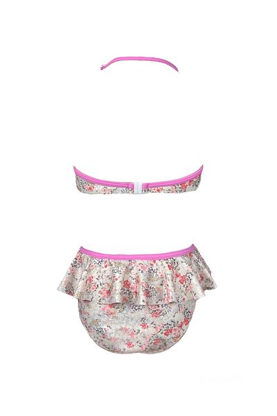 LOOK ME Halter Neckline Floral Print 3D Butterfly Detail 50Uv Girls Bikini Set by Nessi Byrd