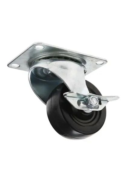 ACE Swivel Soft Rubber Industrial Use Caster Plate W/Brake (7.62 cm)