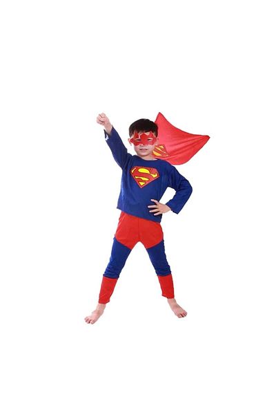 Depox Superman costume for children, blue, 100-110 cm, 3-5 years