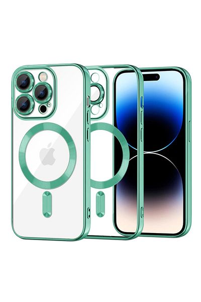 SKYDDAR INNOVATION Case for iPhone 14 Pro, Luxury Shield Magsafe, Shockproof Protection, Light Green, sticker set