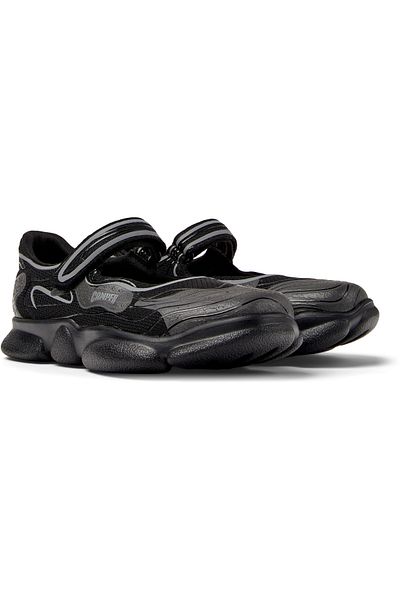 CAMPER Women's Black Hook And Loop Comfortable Flats For Everyday Use Karst