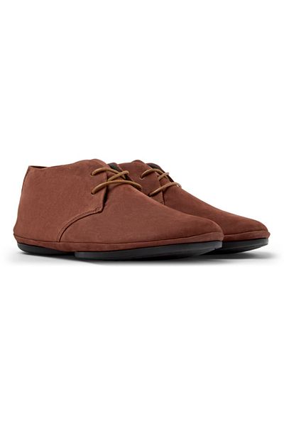 CAMPER Women's Brown Genuine Leather Lace-Up Ankle Boots with Stretch Detail and Comfy Sole RightNina