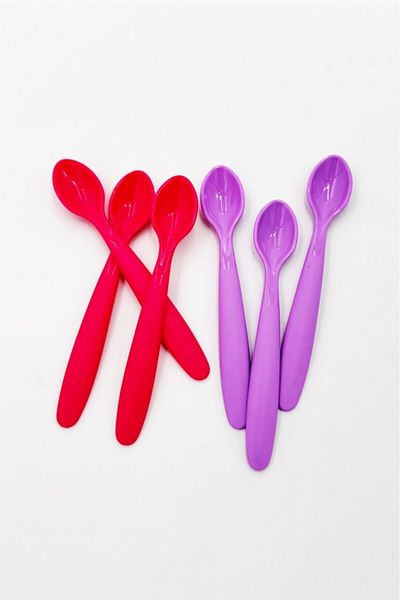 BeySüS 6 Pack Baby Food Spoon Pink