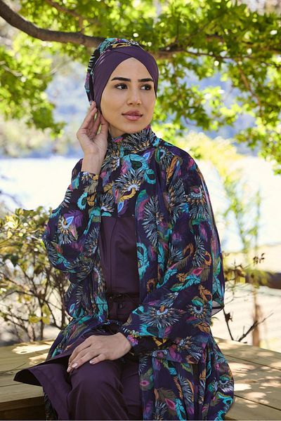 NS TASARIM MAYO Allerli Morena Pattern Design Hijab Jumpsuit Swimsuit