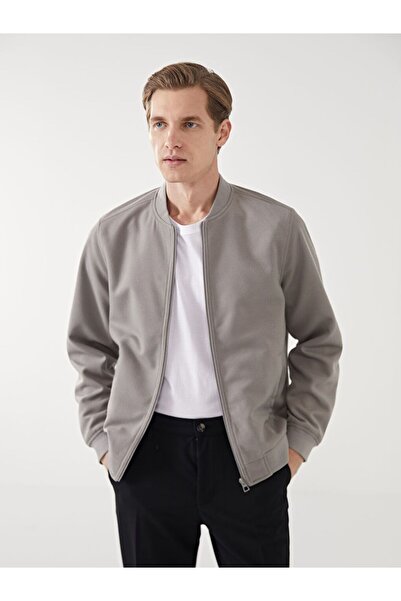 LC Waikiki Lcwaikiki Classic Gray College Collar Men's Bomber Jacket