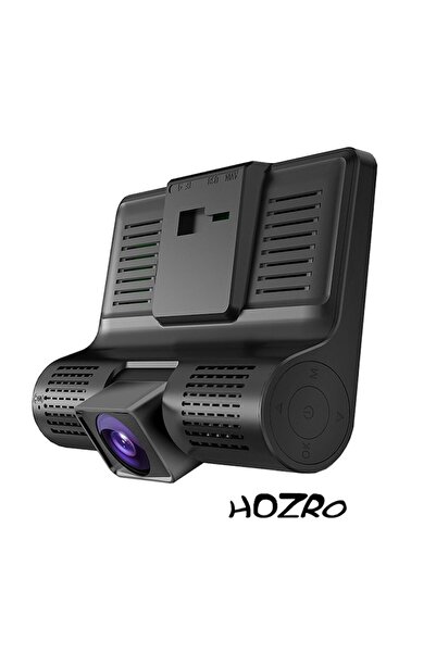 HOZRO Tri-Zone Car Camera Front, Rear, Interior, 4", Full HD, reversing camera, LED Screen, Black