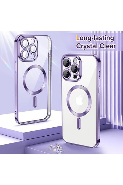 SKYDDAR INNOVATION Case for iPhone 14 Pro, Luxury Shield Magsafe, Shockproof Protection, Purple, sticker set