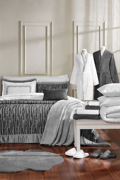 Özdilek Özdilek Velluto 27 Piece Dowry Set-Grey