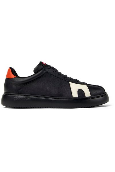 CAMPER Men's Black Leather Sneaker with Hook And Loop & Colorful Lightweight Design Twins